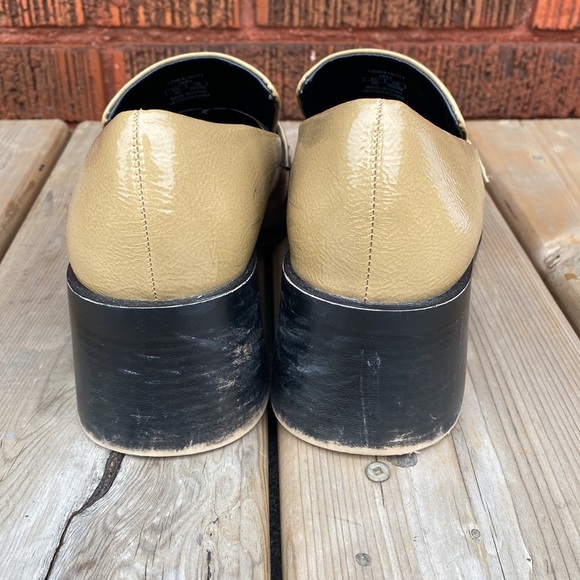 Zara Patent Tan Square Toe 1960s Style Loafers! Size 40, 8.5 to 9 - Picture 5 of 6